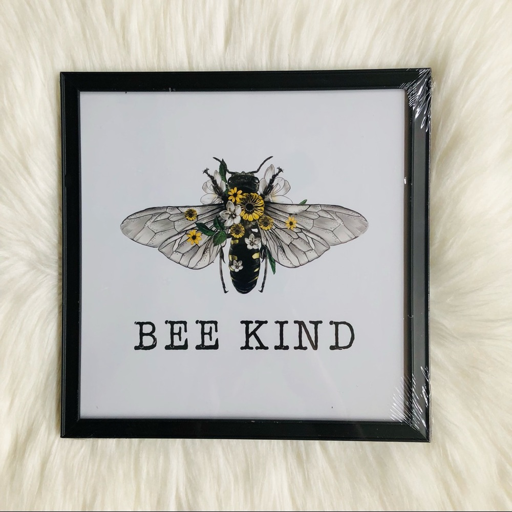 Honey Bee Kind Glass Frame Decor